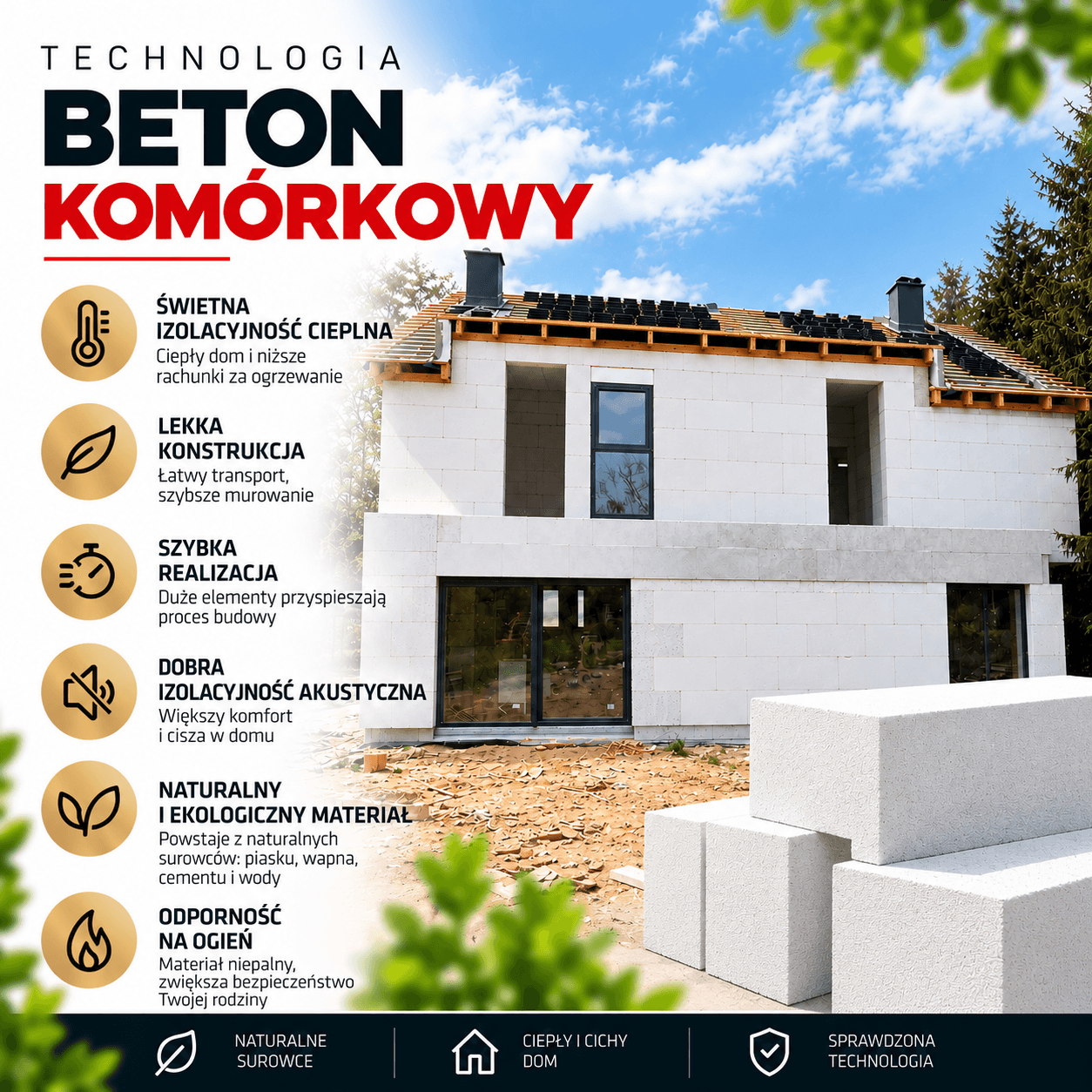Beton komórkowy — technologia budowy domu murowanego w Poznaniu